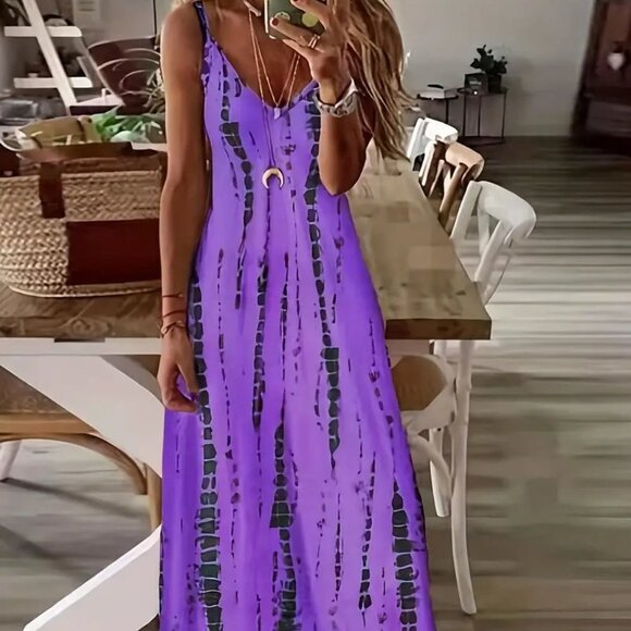Moon Collection Dresses & Skirts - 6X 5X 4X 3X Plus Size Tie Dye Sleeveless Maxi Dress